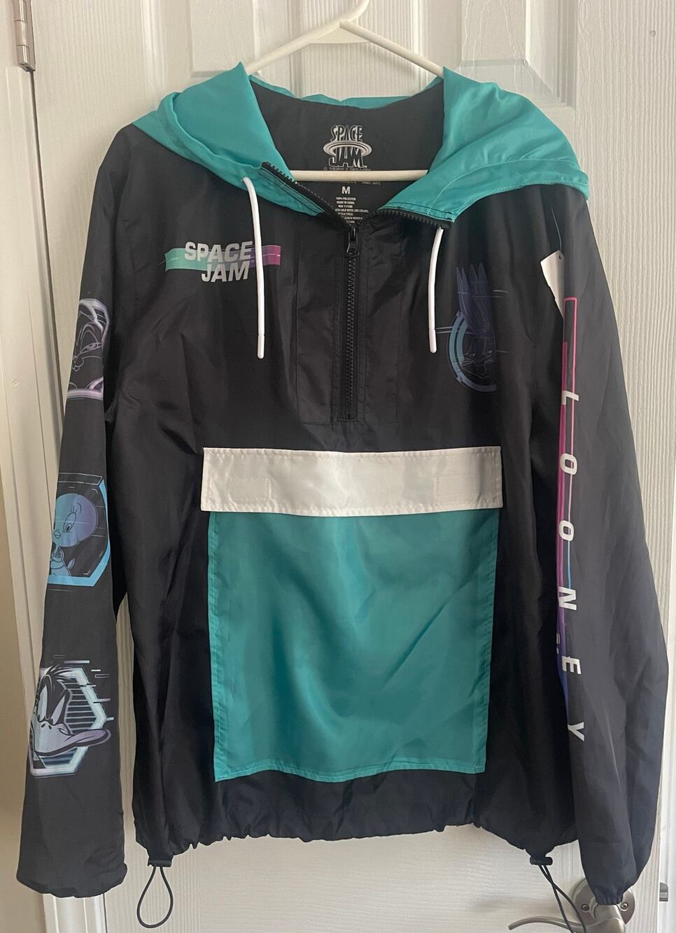 Space Jam Hooded Rain Jacket, Hooded, Pullover Style, B46